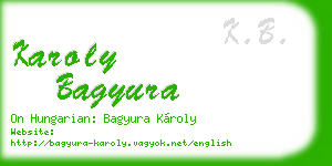 karoly bagyura business card