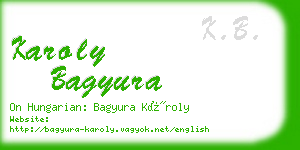 karoly bagyura business card